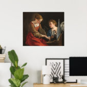 Saint Cecilia - Orazio Gentileschi Falknerei - Fal Poster (Heimbüro)