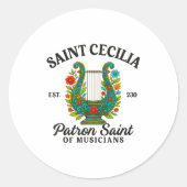 Saint Cecilia Patron Saint Of Musicians Catholic M Runder Aufkleber (Vorderseite)