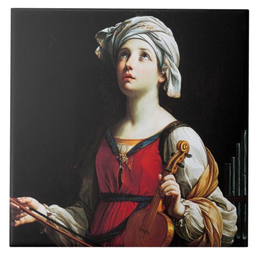 Saint Cecilia (St. Cecilia), Guido Reni Fliese (Vorderseite)