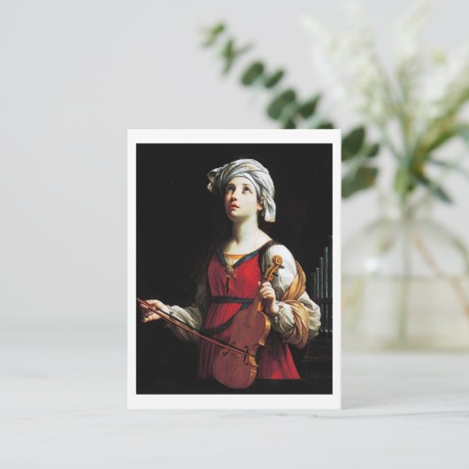 Saint Cecilia (St. Cecilia), Guido Reni Postkarte (Stehend Vorderseite)