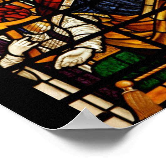 Saint Cecilia Stained Glass Poster (Ecke)
