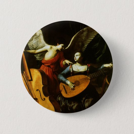 Saint Cecilia und Angel von Carlo Saraceni Button (Vorderseite)