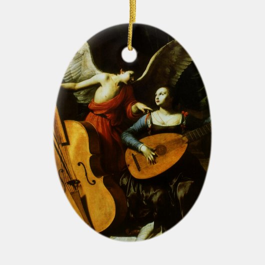 Saint Cecilia und Angel von Carlo Saraceni Keramik Ornament (Vorne)