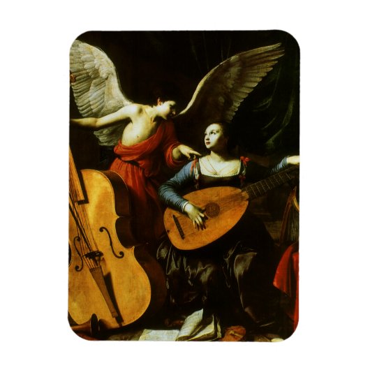 Saint Cecilia und Angel von Carlo Saraceni Magnet (Vertikal)