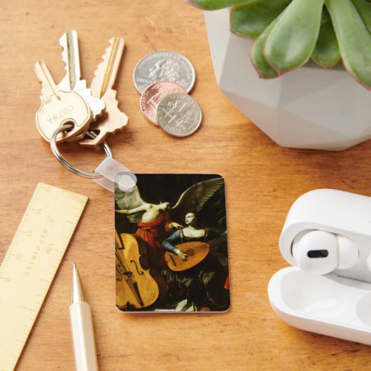 Saint Cecilia und Angel von Carlo Saraceni Schlüsselanhänger (Schreibtisch)