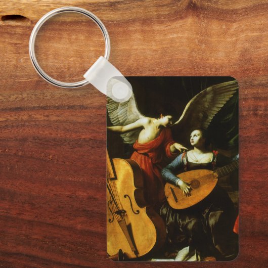 Saint Cecilia und Angel von Carlo Saraceni Schlüsselanhänger (Vorderseite)