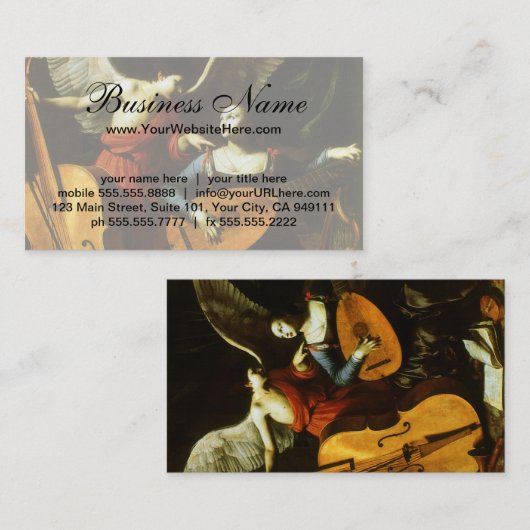 Saint Cecilia und Angel von Carlo Saraceni Visitenkarte (Vorne/Hinten)