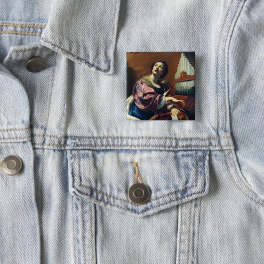 Saint Cecilia von Simon Vouet Button (Beispiel)