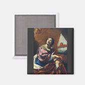 Saint Cecilia von Simon Vouet Magnet (Vorderseite/Rückseite)