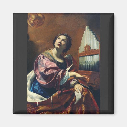 Saint Cecilia von Simon Vouet Magnet (Vorne)