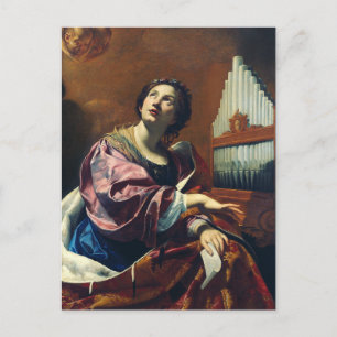 Saint Cecilia von Simon Vouet Postkarte