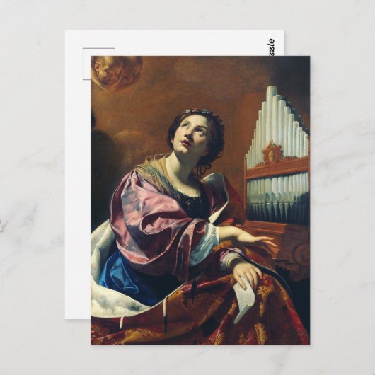 Saint Cecilia von Simon Vouet Postkarte (Vorne/Hinten)