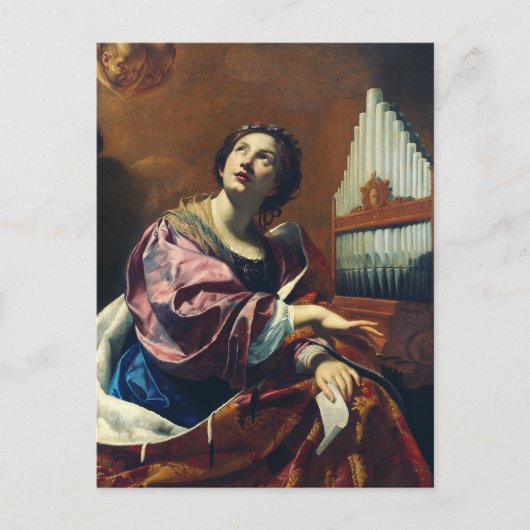 Saint Cecilia von Simon Vouet Postkarte (Vorderseite)