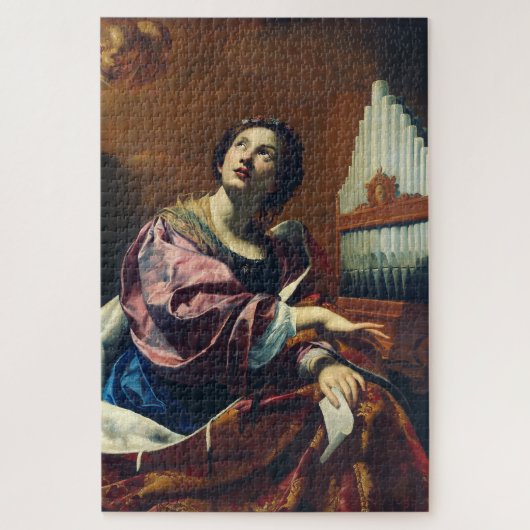 Saint Cecilia von Simon Vouet Puzzle (Vertikal)
