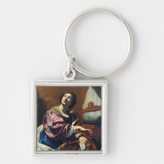 Saint Cecilia von Simon Vouet Schlüsselanhänger (Vorne)