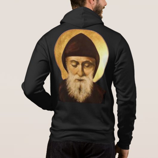 Saint Charbel Makhlouf-Beide Seiten-Zippered Hoodi Hoodie (Rückseite)