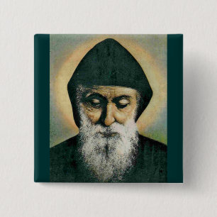 Saint Charbel Portrait Button