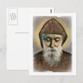 Saint Charbel Portrait Postkarte (Vorne/Hinten)