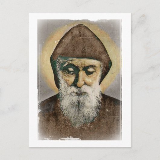 Saint Charbel Portrait Postkarte (Vorderseite)