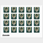 Saint Charbel Portrait Quadratischer Aufkleber (Blatt)