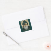 Saint Charbel Portrait Quadratischer Aufkleber (Umschlag)