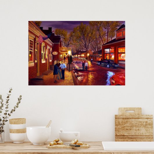 Saint Charles City Oil Landschaftsbild Malerei Poster (Küche)