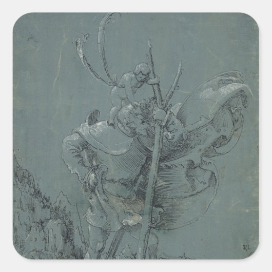 Saint Christopher, 1510 Quadratischer Aufkleber (Vorderseite)