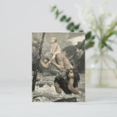 Saint Christopher Christ Reisen Gravieren Mogk Postkarte (Stehend Vorderseite)