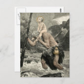 Saint Christopher Christ Reisen Gravieren Mogk Postkarte (Vorne/Hinten)