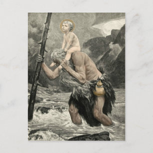 Saint Christopher Christ Reisen Gravieren Mogk Postkarte