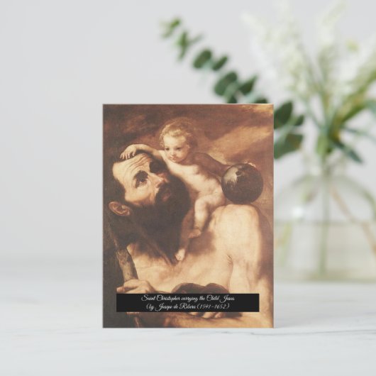 Saint Christopher mit dem Kinderchristen Postkarte (Stehend Vorderseite)