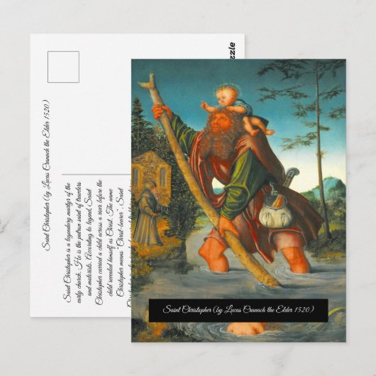 Saint Christopher mit dem Säugling Christus Postkarte (Vorne/Hinten)
