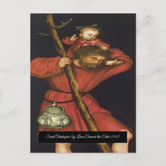 Saint Christopher mit dem Säugling Christus Postkarte (Vorderseite)
