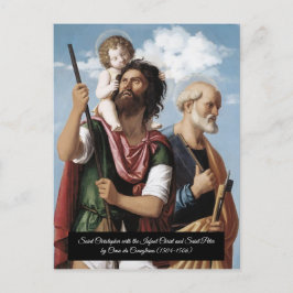 Saint Christopher mit dem Säugling Christus Postkarte