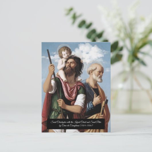 Saint Christopher mit dem Säugling Christus Postkarte (Stehend Vorderseite)