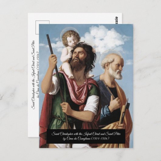 Saint Christopher mit dem Säugling Christus Postkarte (Vorne/Hinten)