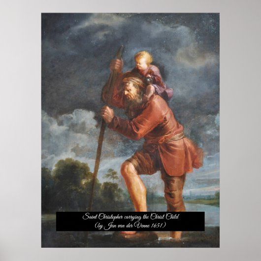 Saint Christopher mit Säugling Christ Poster (Vorne)