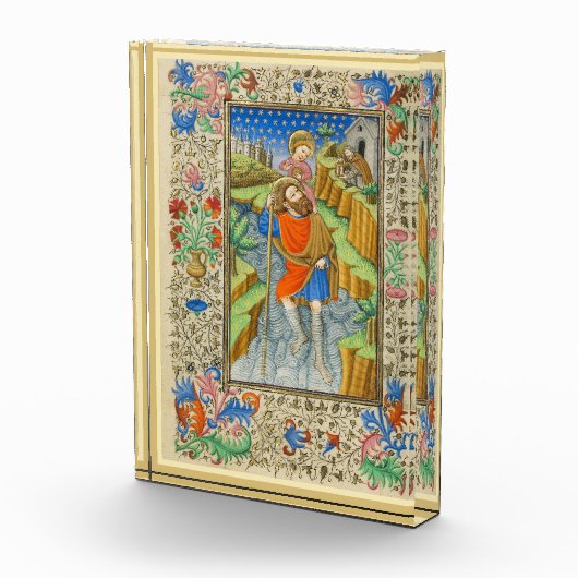 Saint Christopher Mittelalterliche Beleuchtung Fotoblock (Rechts)