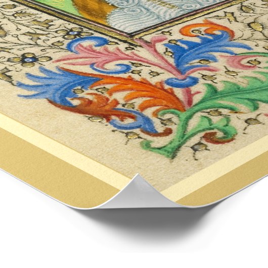 Saint Christopher Mittelalterliche Beleuchtung Poster (Ecke)