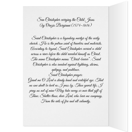 Saint Christopher Schutzpatron Reisende (Innen (Links))