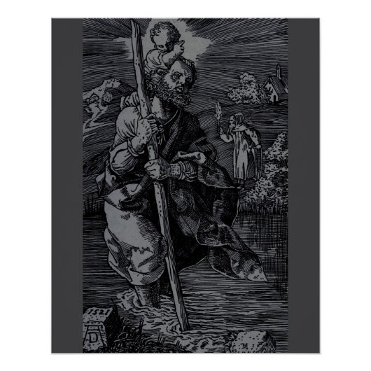 Saint Christopher, verehrt von Christen Poster (Vorderseite)