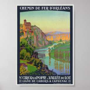 Saint-Cirq-Lapopie Vintage Poster 1914