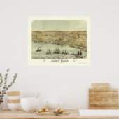 Saint Clair, MI Panoramic Karte - 1868 Poster (Küche)