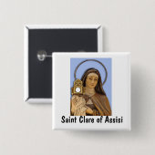 Saint Clare Assisi Button (Vorne & Hinten)