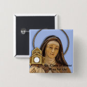 Saint Clare Assisi Button (Vorne & Hinten)