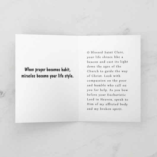 Saint Clare Assisi Karte (Innenseite)