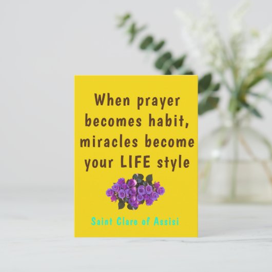 Saint Clare Assisi Poster Postkarte (Stehend Vorderseite)