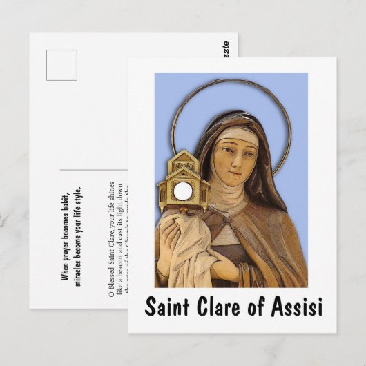 Saint Clare Assisi Postkarte (Vorne/Hinten)