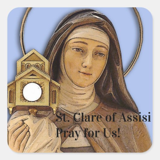 Saint Clare Assisi Quadratischer Aufkleber (Vorderseite)