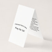 Saint Clare of Assisi Prayer Card (Rückseite)